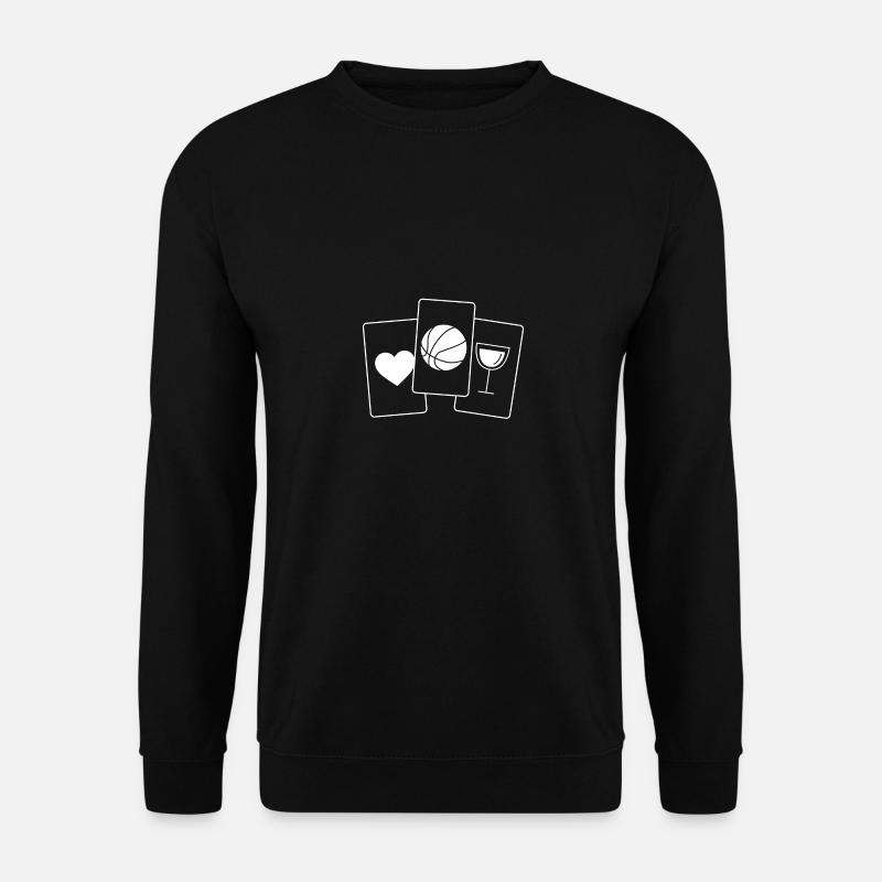 Heart - Wine - Basketball - - Unisex Sweatshirt - black