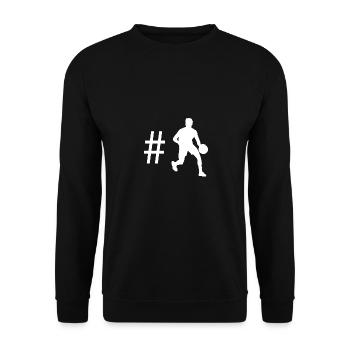 Hashtag - Basketball playing guy - - Unisex Sweatshirt - black - Front - Alina (178cm) & Michal (187cm)