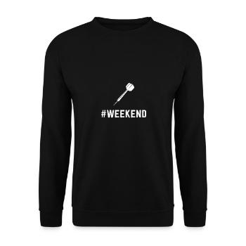 Week-end - Fléchettes - - Sweat-shirt Unisexe - noir - Devant - Alina (178cm) & Michal (187cm)