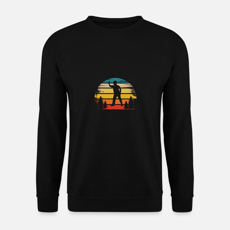 Retro Sun - Dart Player - - Unisex Sweatshirt - black