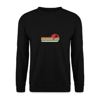 Lignes rétro - Cercle - Fléchette - - Sweat-shirt Unisexe - noir - Devant - Alina (178cm) & Michal (187cm)