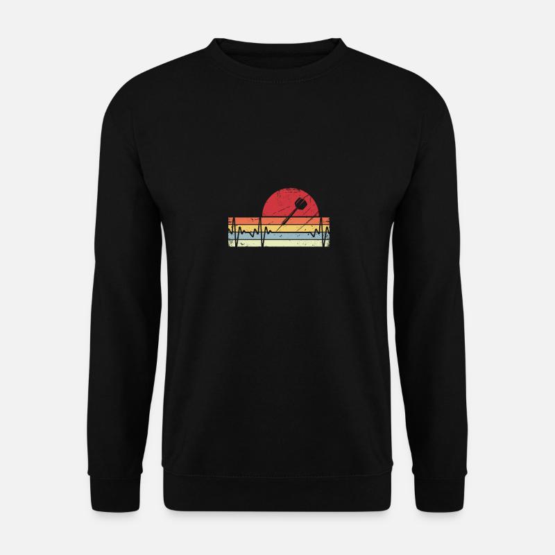 Retro Linien - Herzschlag - Dart - - Unisex Pullover - Schwarz