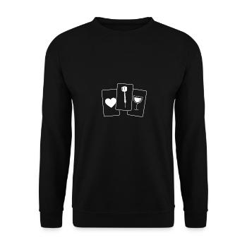 Carte de poker - Vin - Fléchettes - - Sweat-shirt Unisexe - noir - Devant - Alina (178cm) & Michal (187cm)