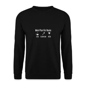 Mein Plan Für Heute 1 - Dart - - Unisex Pullover - Schwarz - Vorne - Alina (178cm) & Michal (187cm)