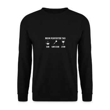 Mein Perfekter Tag 1 - Dart - - Unisex Pullover - Schwarz - Vorne - Alina (178cm) & Michal (187cm)