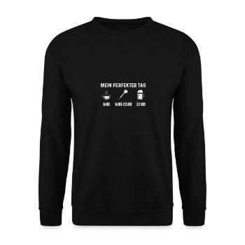 Mein Perfekter Tag - Dart - - Unisex Pullover - Schwarz - Vorne - Alina (178cm) & Michal (187cm)