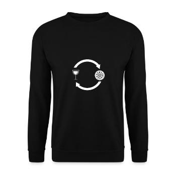 Loading the arrows - wine - dartboard - - Unisex Sweatshirt - black - Front - Alina (178cm) & Michal (187cm)