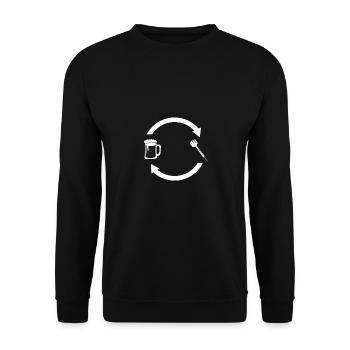 Pfeile laden - Bier - Dart - - Unisex Pullover - Schwarz - Vorne - Alina (178cm) & Michal (187cm)
