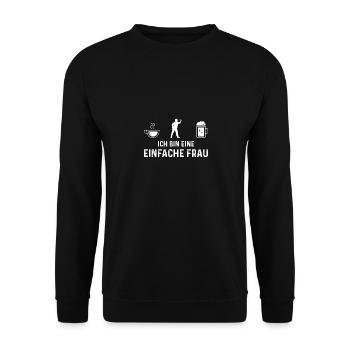 Ich Bin Eine Einefache Frau - Dart Spieler - - Unisex Pullover - Schwarz - Vorne - Alina (178cm) & Michal (187cm)