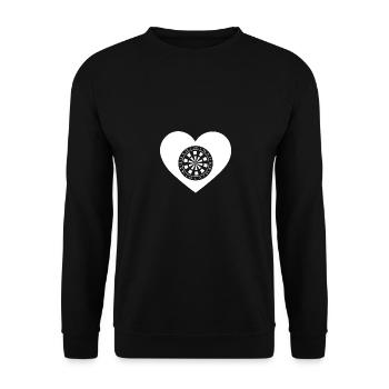 Heart shape - dartboard - Unisex Sweatshirt - black - Front - Alina (178cm) & Michal (187cm)