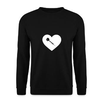 Forme de cœur - Fléchette - - Sweat-shirt Unisexe - noir - Devant - Alina (178cm) & Michal (187cm)