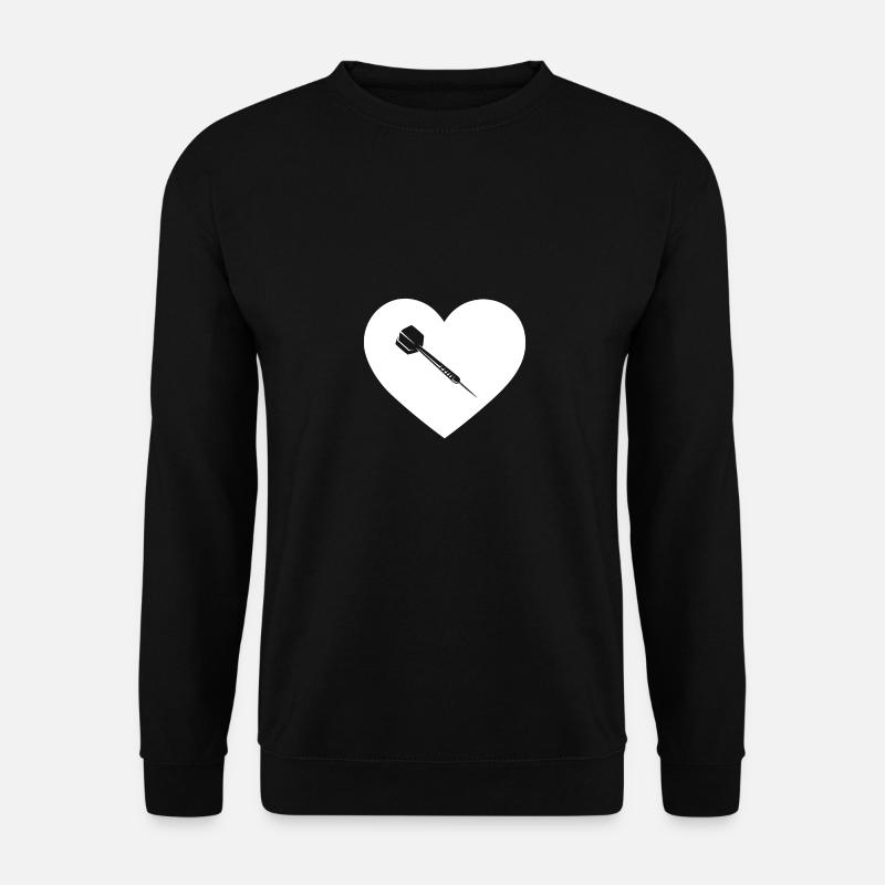 Herzform - Dart - - Unisex Pullover - Schwarz