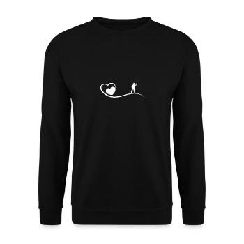 Cœur - Joueur de fléchettes - - Sweat-shirt Unisexe - noir - Devant - Alina (178cm) & Michal (187cm)