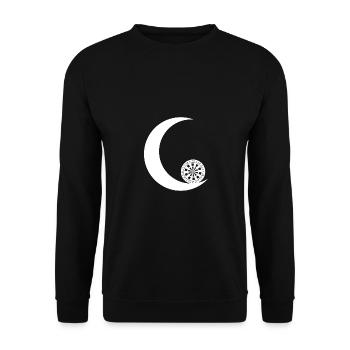 Crescent Moon - Dartboard - - Unisex Sweatshirt - black - Front - Alina (178cm) & Michal (187cm)