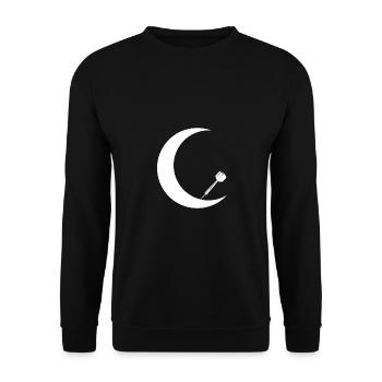 Croissant de Lune - Fléchette - - Sweat-shirt Unisexe - noir - Devant - Alina (178cm) & Michal (187cm)
