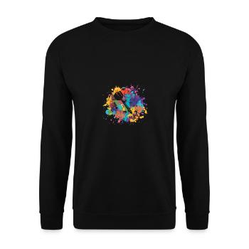 Éclaboussures colorées - Fléchettes - - Sweat-shirt Unisexe - noir - Devant - Alina (178cm) & Michal (187cm)