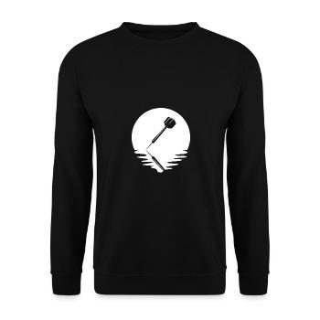 Kreis mit Reflexion - Dart - - Unisex Pullover - Schwarz - Vorne - Alina (178cm) & Michal (187cm)