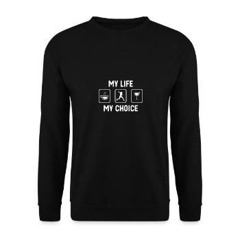 My life, my choice - Wine - Tennis player - - Unisex Sweatshirt - black - Front - Alina (178cm) & Michal (187cm)