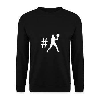 Hashtag - Joueur de tennis - - Sweat-shirt Unisexe - noir - Devant - Alina (178cm) & Michal (187cm)