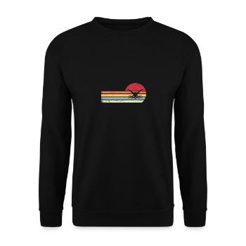 Sun and Retro Lines - Swimming - - Unisex Sweatshirt - black - Front - Alina (178cm) & Michal (187cm)