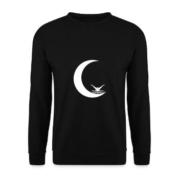 Crescent Moon - Swimming - Swimming - - Unisex Sweatshirt - black - Front - Alina (178cm) & Michal (187cm)