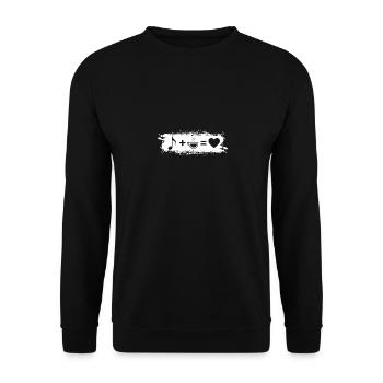 Grunge Rectangle - Heart - Coffee - Music - - Unisex Sweatshirt - black - Front - Alina (178cm) & Michal (187cm)