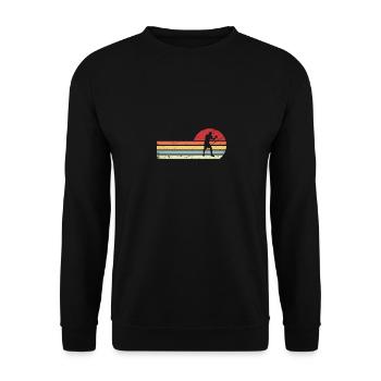 Sun and Retro Lines - Guy Boxing - - Unisex Sweatshirt - black - Front - Alina (178cm) & Michal (187cm)