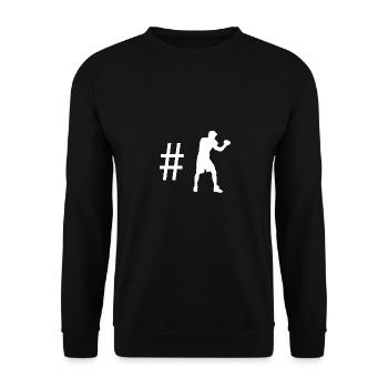 Hashtag - Guy Boxing - - Unisex Sweatshirt - black - Front - Alina (178cm) & Michal (187cm)