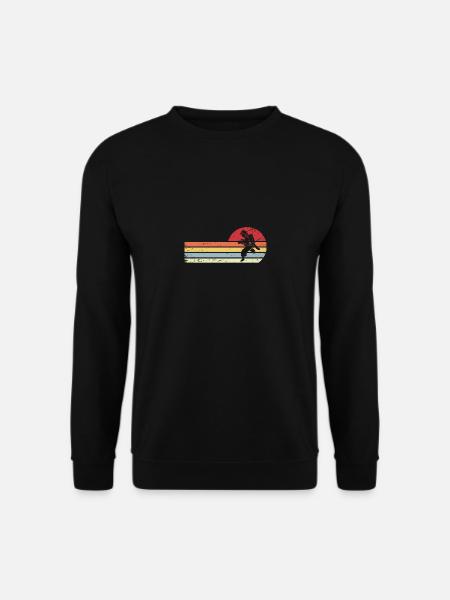 Sonne und Retro Lines - Feuerwehrauto - - Unisex Pullover - Schwarz