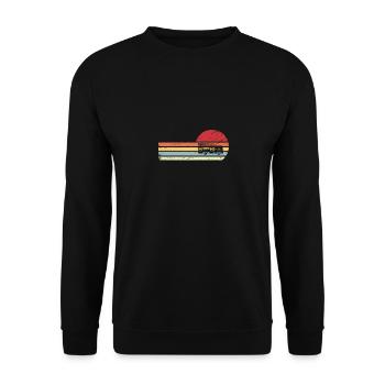 Sun and Retro Lines - Fire Truck - - Unisex Sweatshirt - black - Front - Alina (178cm) & Michal (187cm)