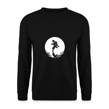 Kreis und Reflexion - Feuerwehr - - Unisex Pullover - Schwarz - Vorne - Alina (178cm) & Michal (187cm)