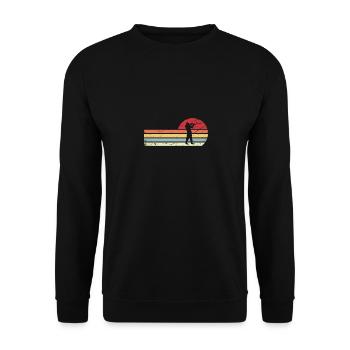 Sun and Retro Lines - Chasing Guys - - Unisex Sweatshirt - black - Front - Alina (178cm) & Michal (187cm)