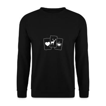 Coeur - Café - Red Deer - - Sweat-shirt Unisexe - noir - Devant - Alina (178cm) & Michal (187cm)
