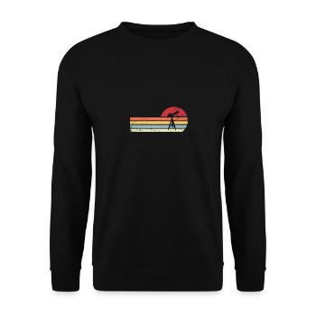 Sun and Retro Lines - Astronomy - - Unisex Sweatshirt - black - Front - Alina (178cm) & Michal (187cm)