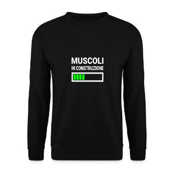 Muscoli in construzione gift for bodybuilders - Unisex Sweatshirt - black - Front - Alina (178cm) & Michal (187cm)
