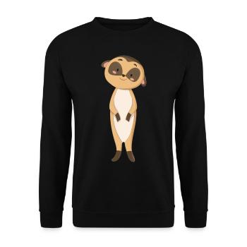 Meerkat Mongoose - Unisex Sweatshirt - black - Front - Alina (178cm) & Michal (187cm)