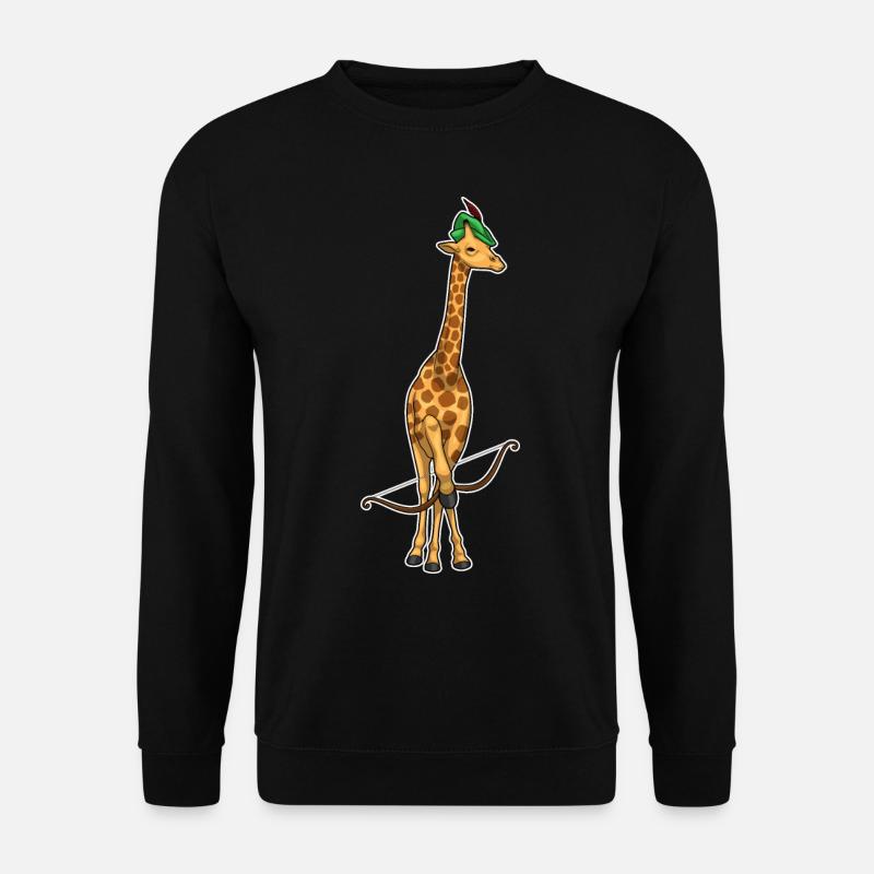 Giraffe Bogenschütze Bogen - Unisex Pullover - Schwarz