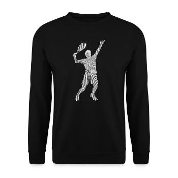 Joueur de tennis Fingerprint Joueur de tennis pour homme - Sweat-shirt Unisexe - noir - Devant - Alina (178cm) & Michal (187cm)