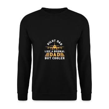 Papa pilote comme un père normal mais plus cool pour les pilotes - Sweat-shirt Unisexe - noir - Devant - Alina (178cm) & Michal (187cm)