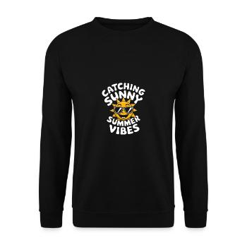 Sunny Summer Moments Vibes Summer Sun - Unisex Sweatshirt - black - Front - Alina (178cm) & Michal (187cm)