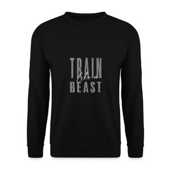 Train like a beast Fitness - Unisex Sweatshirt - black - Front - Alina (178cm) & Michal (187cm)