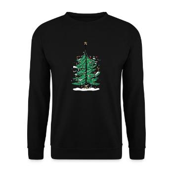 Weihnachten - Unisex Pullover - Schwarz - Vorne - Alina (178cm) & Michal (187cm)