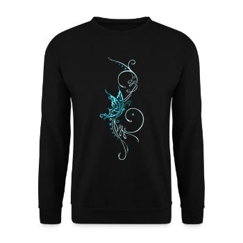 Tribal ornament with butterfly, feminine - Unisex Sweatshirt - black - Front - Alina (178cm) & Michal (187cm)