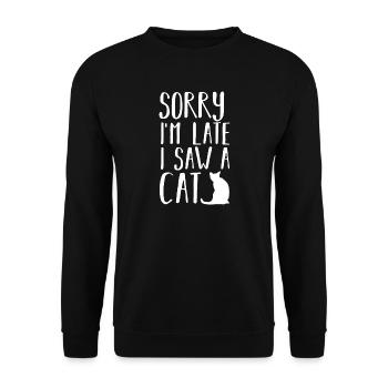 Katze Katzen - Unisex Pullover - Schwarz - Vorne - Alina (178cm) & Michal (187cm)
