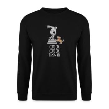 Allez le lancer drôle de chien frisbee discus lancer - Sweat-shirt Unisexe - noir - Devant - Alina (178cm) & Michal (187cm)