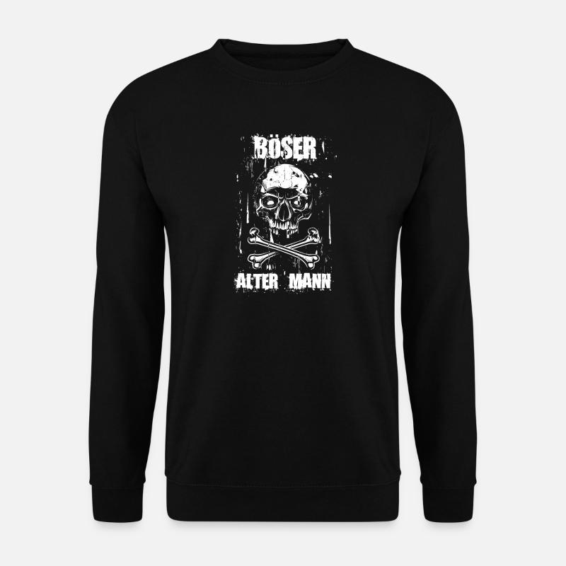 Totenkopf Totenschädel Böser Alter Mann Grunge - Unisex Pullover - Schwarz