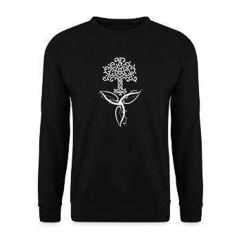 Knot tree with wings - Unisex Sweatshirt - black - Front - Alina (178cm) & Michal (187cm)