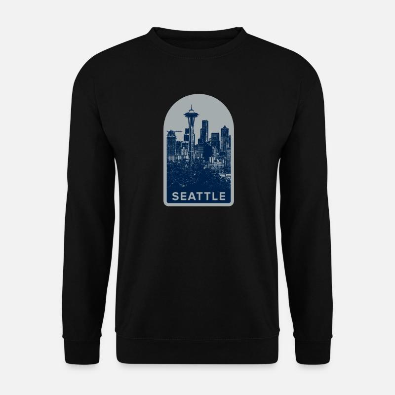 Seattle Skyline Abzeichen - Unisex Pullover - Schwarz