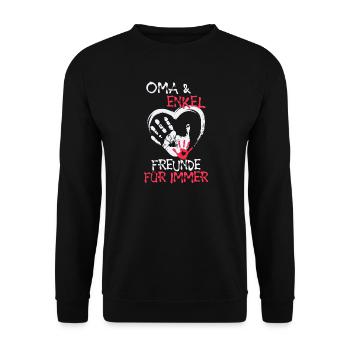 Lieblingsoma Oma Großmutter Statement Ruhestan - Unisex Pullover - Schwarz - Vorne - Alina (178cm) & Michal (187cm)