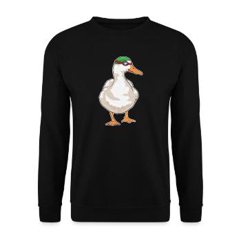 Ente Schwimmen Schwimmbrille Sommer - Unisex Pullover - Schwarz - Vorne - Alina (178cm) & Michal (187cm)